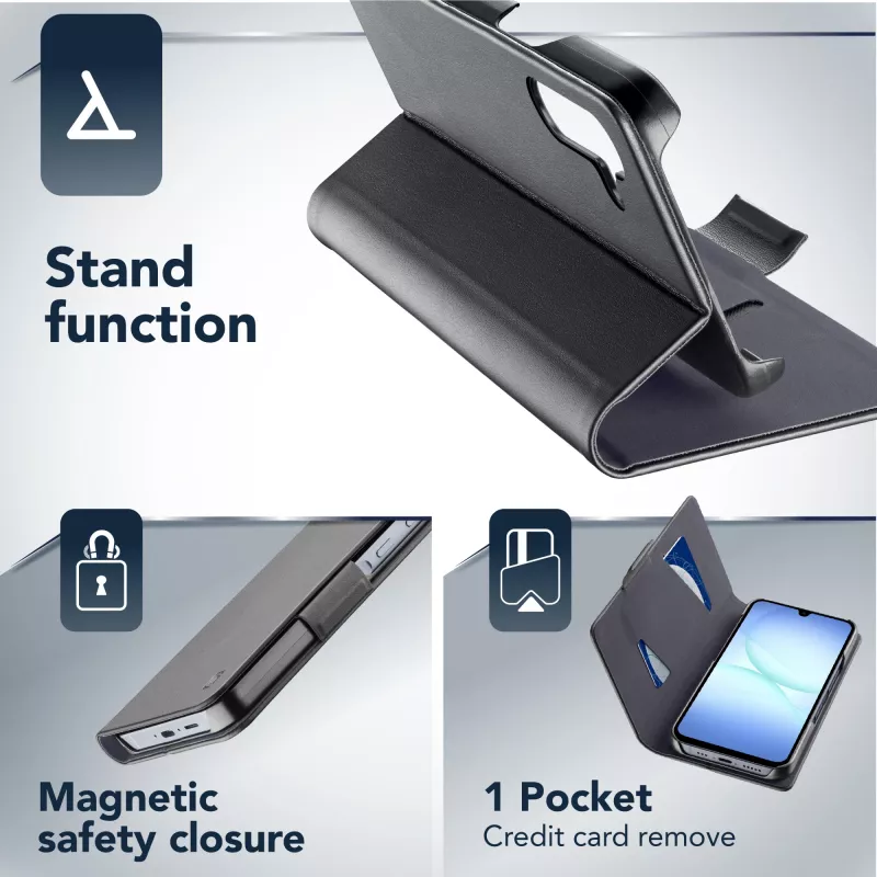 Cellularline Book - Galaxy A17 raamatustiilis ümbris, Folio, Samsung, Galaxy A17, 17 cm (6,7 tolli), Must