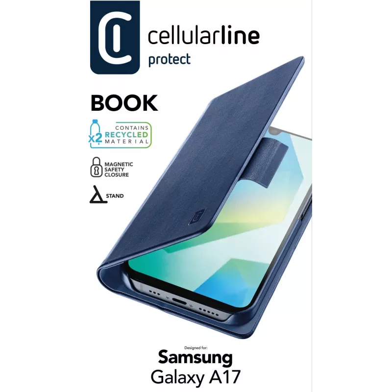 Cellularline Book - Galaxy A17 raamatustiilis ümbris, Folio, Samsung, Galaxy A17, 17 cm (6.7 tolli), Sinine
