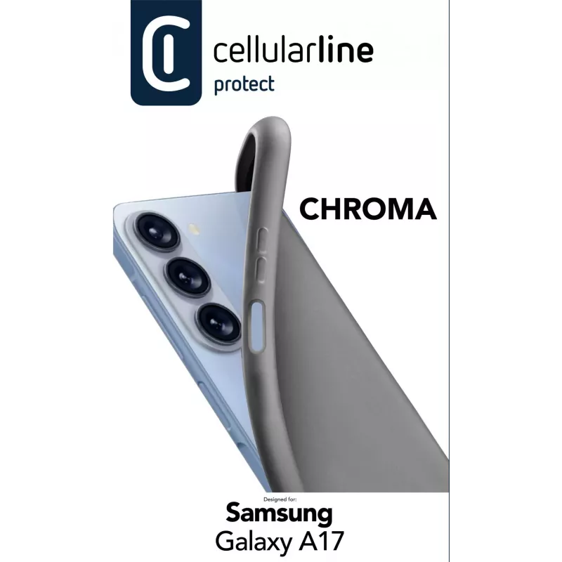 Cellularline Chroma - Galaxy A17 värviline pehme kummist ümbris, kate, Samsung, Galaxy A17, 17 cm (6,7 tolli), must