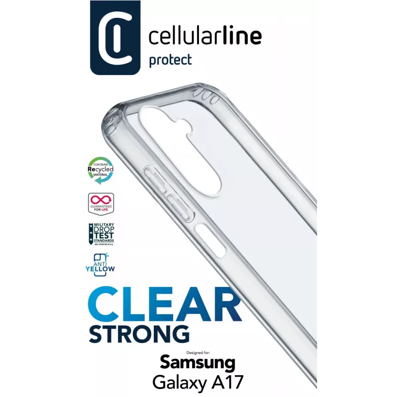 Cellularline Clear Strong - Galaxy A17 kõva ümbris kummist äärtega
