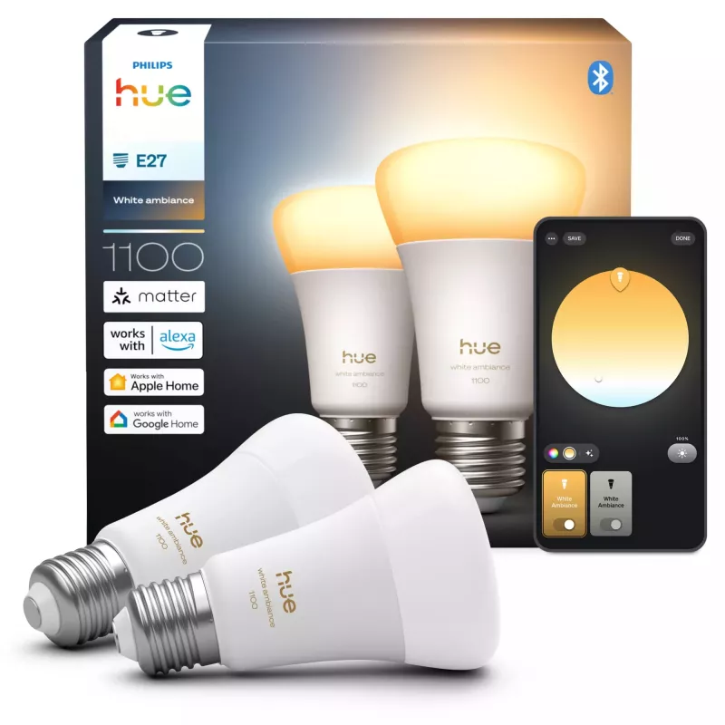 Philips Hue Valge ambience A60 – E27 nutipirn – 1100