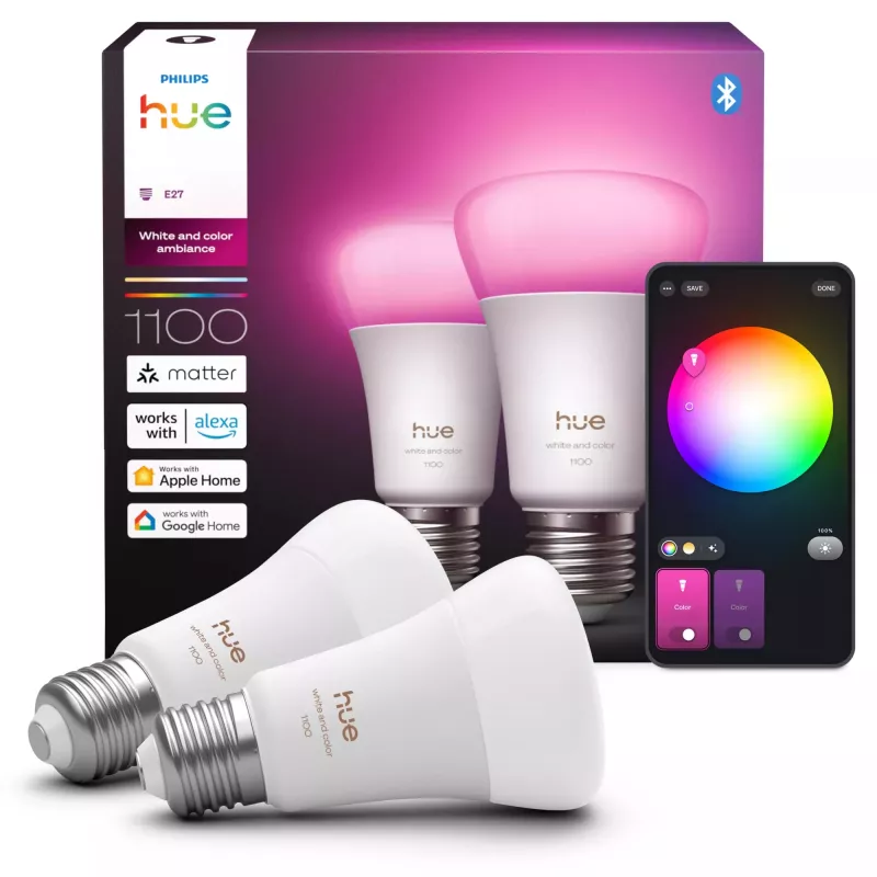 Philips Hue Valge and colour ambience A60 – E27 nutipirn – 1100