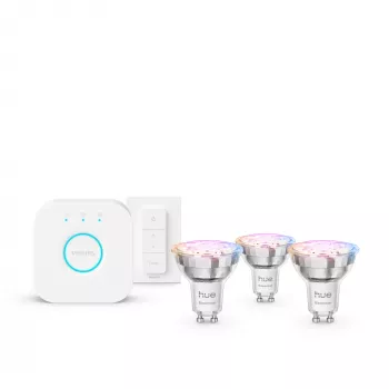Philips Hue Valge and colour ambience Essential starter kit: 3 GU10 nutipirni (345 lm) + dimmerlüliti