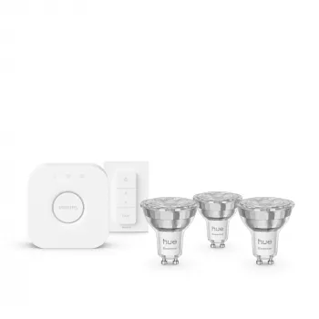 Philips Hue Valge and colour ambience Essential starter kit: 3 GU10 nutipirni (345 lm) + dimmerlüliti