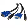 StarTech.com 10 ft 2-in-1 Universal USB KVM kaabel, 3 m, USB, USB, VGA, Must, USB A + VGA