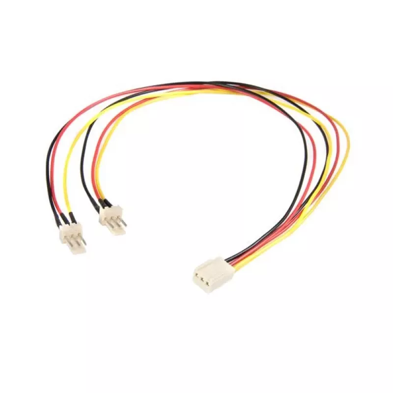StarTech.com 12in TX3 ventilaatori toitejaoturkaabel, Molex (3-kontaktiline), 2 x Molex (3-kontaktiline), 0,3 m, isane, emane, sirge