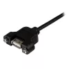 StarTech.com 1 jalane paneelikinnitusega USB-kaabel A kuni A - I/E, 0,3 m, USB A, USB A, USB 2.0, Isane/Emane, Must