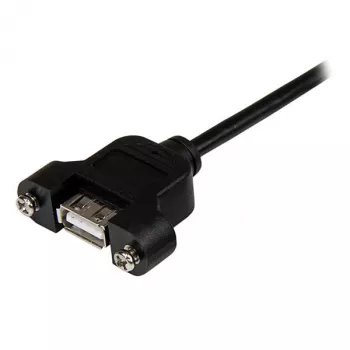 StarTech.com 1 jalane paneelikinnitusega USB-kaabel A kuni A - I/E, 0,3 m, USB A, USB A, USB 2.0, Isane/Emane, Must