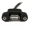 StarTech.com 1 jalane paneelikinnitusega USB-kaabel A kuni A - I/E, 0,3 m, USB A, USB A, USB 2.0, Isane/Emane, Must