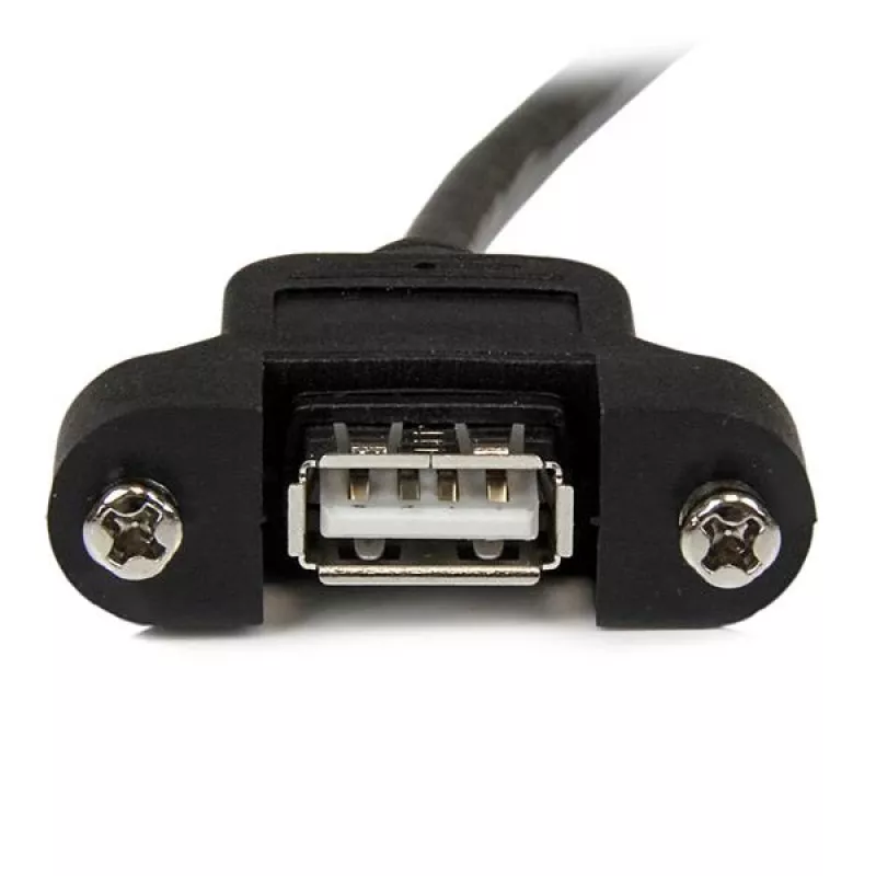 StarTech.com 1 jalane paneelikinnitusega USB-kaabel A kuni A - I/E, 0,3 m, USB A, USB A, USB 2.0, Isane/Emane, Must