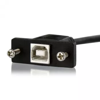 StarTech.com 3 ft paneelikinnitusega USB-kaabel B B-le - F/M, 0,91 m, USB B, USB B, USB 2.0, 0,48 Gbit/s, Must