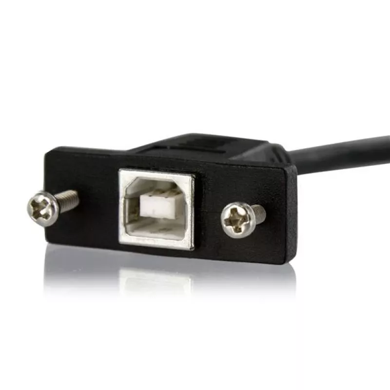 StarTech.com 3 ft paneelikinnitusega USB-kaabel B B-le - F/M, 0,91 m, USB B, USB B, USB 2.0, 0,48 Gbit/s, Must
