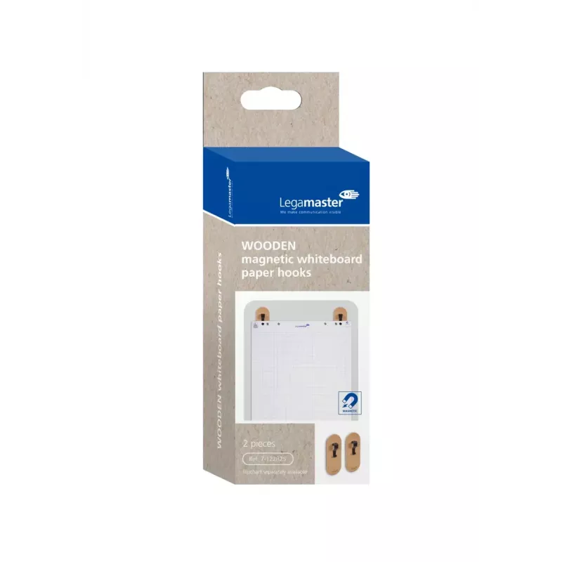 Tahvlihoidik Legamaster WOODEN magnetiga paberikinnitus, 2 tk