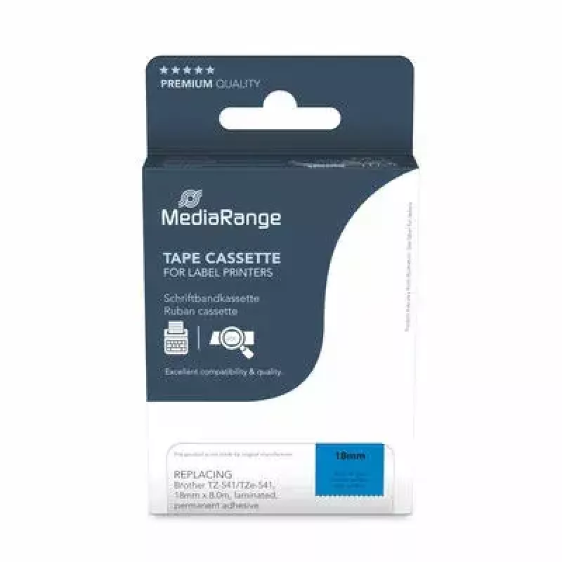Printerilint MediaRange MRBTZ541 must 1,8 cm 8 m