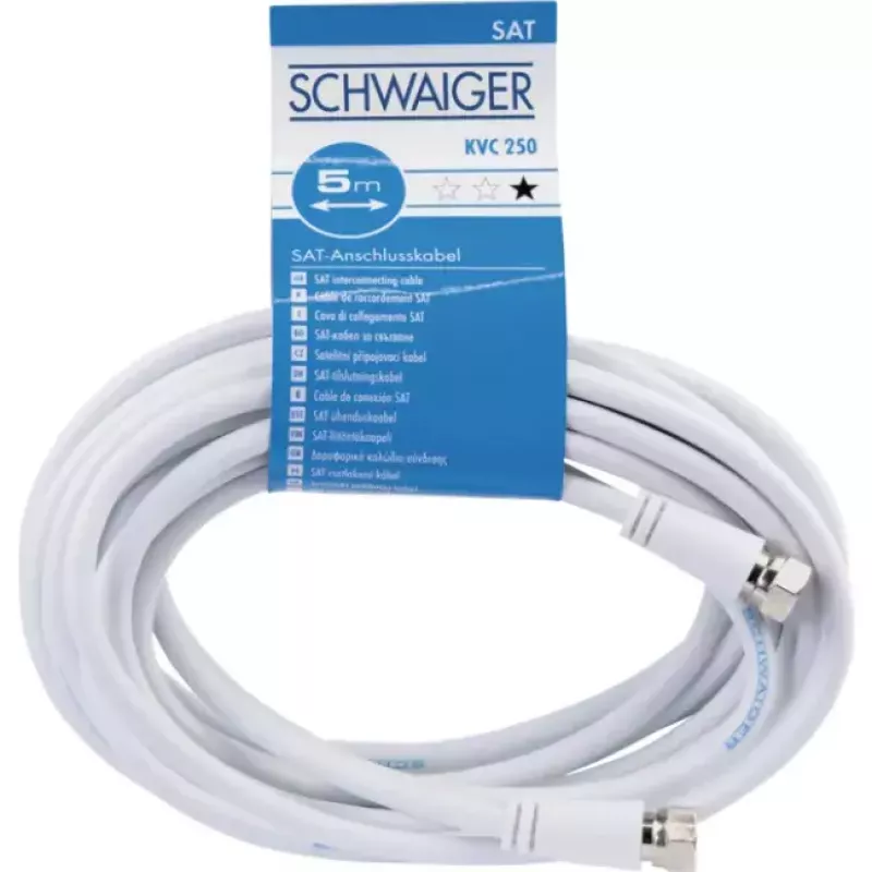 Koaksiaalkaabel Schwaiger KVC250 052 F-tüüpi 5 m Valge