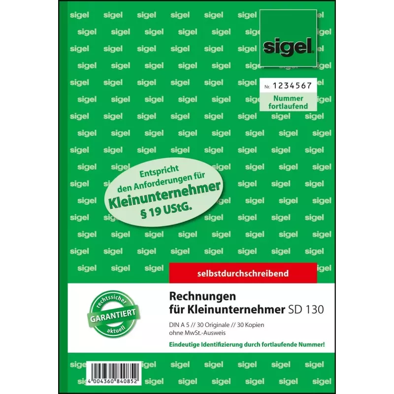 Ärivorm Sigel SD130 A5 valge kollane 60 lehte
