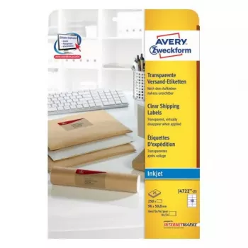 Isekleepuv silt Avery J4722-25 Ümardatud ristkülik Läbipaistev