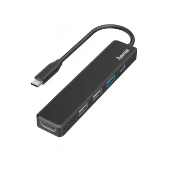 Hama USB-C-jaotur, mitme pordiga, 5 porti, 3x USB-A, USB-C, HDMI