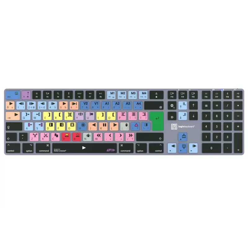 Logickeyboard LKB-MCOM4-TM-UK klaviatuur kontor Bluetooth QWERTY inglise hall titaan