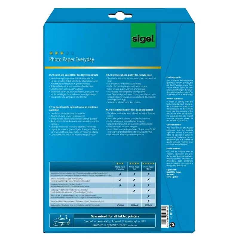 Trükipaber A4 Sigel IP713 Gloss 20 lehte valge