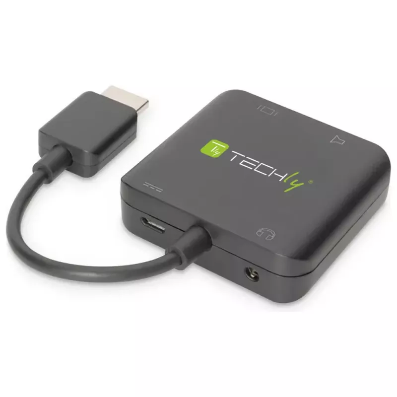 Techly HDMI heliväljundi ekstraktor Stereo/Heli 5.1 kanal 4K 3D IDATA HDMI-VGA8
