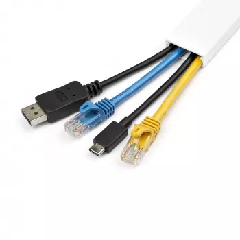 StarTech.com Solid kaabel Management Raceway with Adhesive Tape & Cover, 1-1/4 inch(32mm)W x 3/8 inch(11mm)H - 3ft(1m) length, PVC võrk/Power Cord Hider/Wall Wire Duct, Max 12 Cables, UL Listed