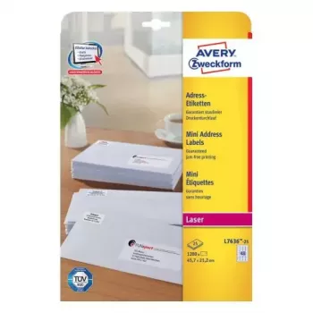 Isekleepuv silt Avery L7636-25 Ümardatud ristkülik