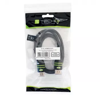 Techly 3m High Speed HDMI kaabel with Ethernet A/A M/M Must ICOC HDMI-4-030