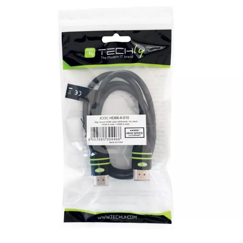 Techly 3m High Speed HDMI kaabel with Ethernet A/A M/M Must ICOC HDMI-4-030