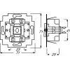 Elektrilüliti 1P Busch-Jaeger 1413-0-0491 — 1-pooluseline, 250 V AC, 10 A, Sinine metallik, 71×71×25 mm