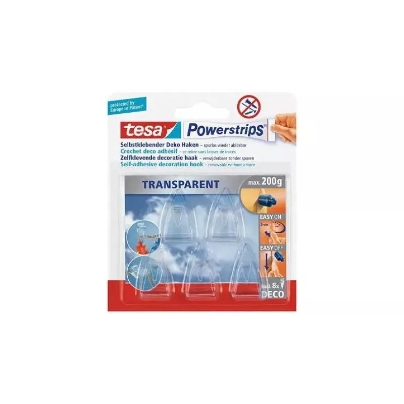 Universaalne konks TESA Powerstrips Indoor Transparent 5 tk