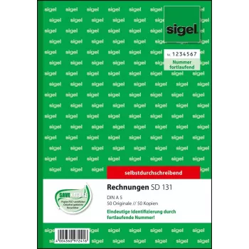 Ärivorm Sigel SD131 A5 valge kollane 100 lehte
