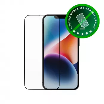 dbramante1928 Eco-Shield iPhone 13 13 Pro 14 musta servaga tolmu- ja kriimustuskindel karastatud klaasist ekraanikaitse