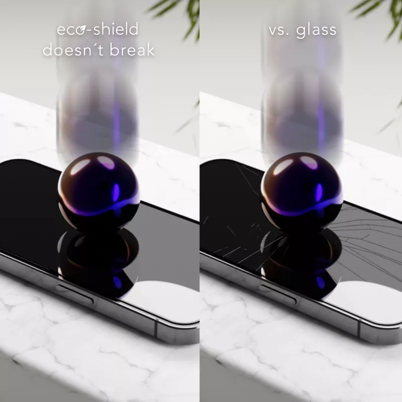 dbramante1928 Eco-Shield iPhone 13 13 Pro 14 musta servaga tolmu- ja kriimustuskindel karastatud klaasist ekraanikaitse