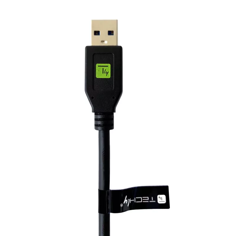 Techly ICOC MUSB312-CMAM05T USB-kaabel USB 3.2 Gen 1 (3.1 Gen 1) 0,5 m USB A USB C Must