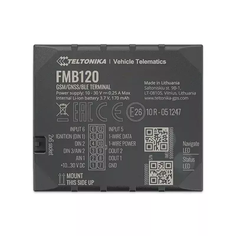 Teltonika FMB120 auto must tolmukindel GPS-jälgija