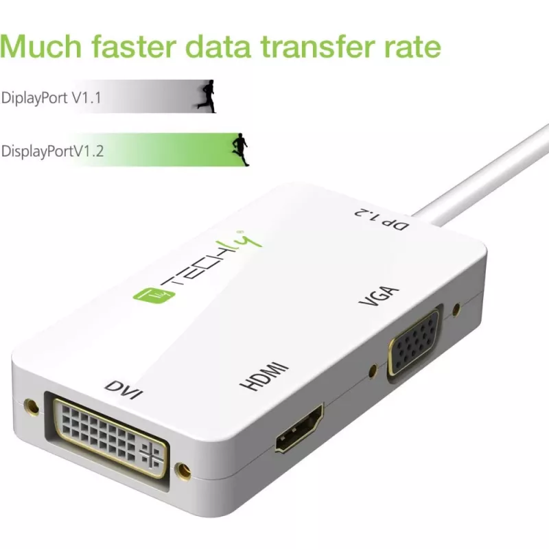 Techly Adapter 3-in-1 Mini DisplayPort (Thunderbolt) HDMI-le / DVI-le / VGA-le IADAP MDP-COMBOF12