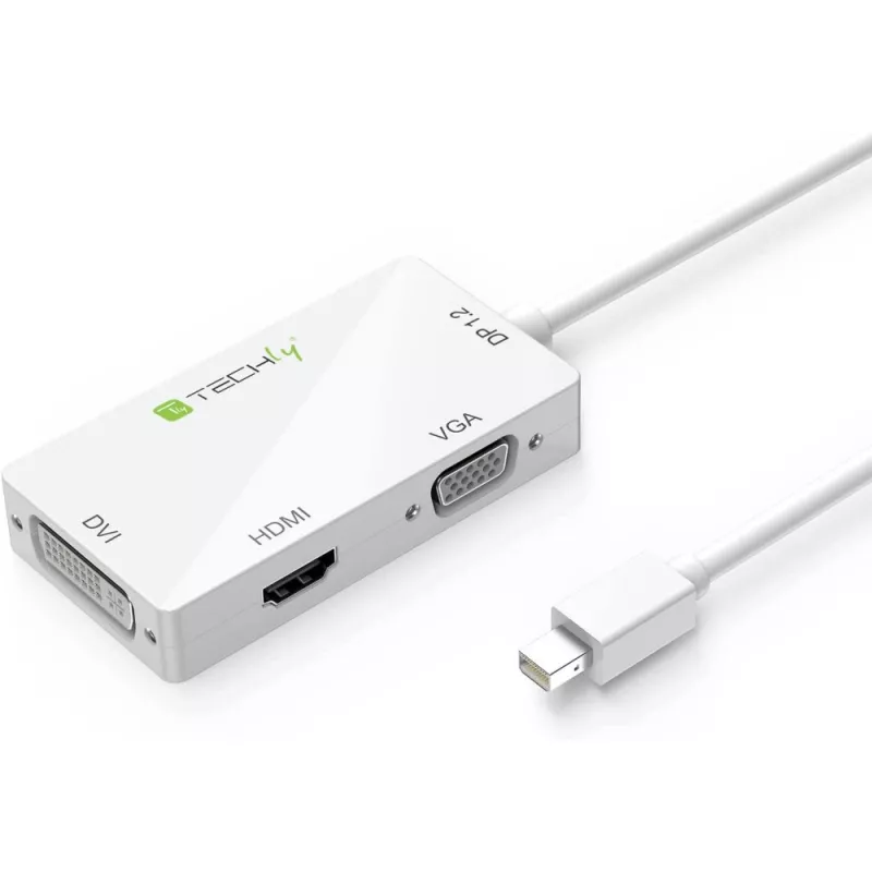 Techly Adapter 3-in-1 Mini DisplayPort (Thunderbolt) HDMI-le / DVI-le / VGA-le IADAP MDP-COMBOF12