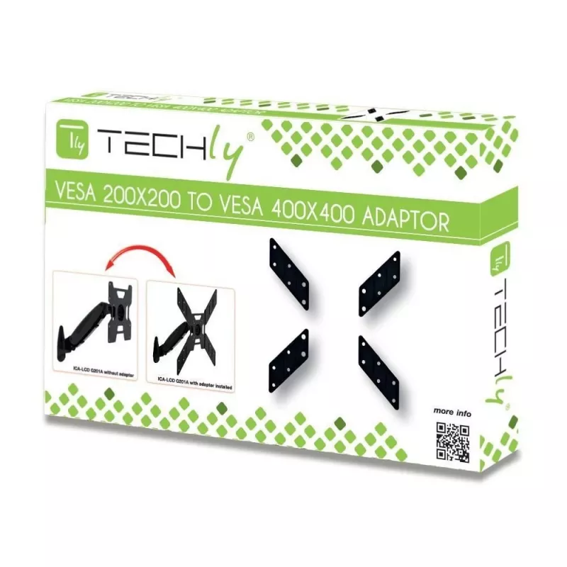 Techly universaalne adapter VESA 200x200 kuni 400x400 must ICA-LCD G11A