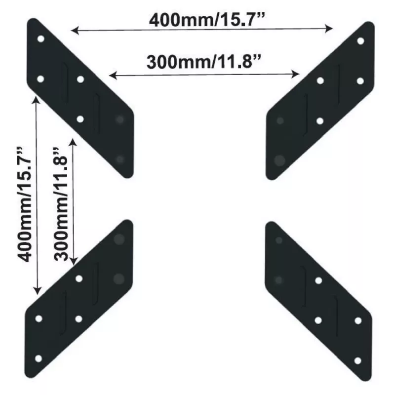 Techly universaalne adapter VESA 200x200 kuni 400x400 must ICA-LCD G11A