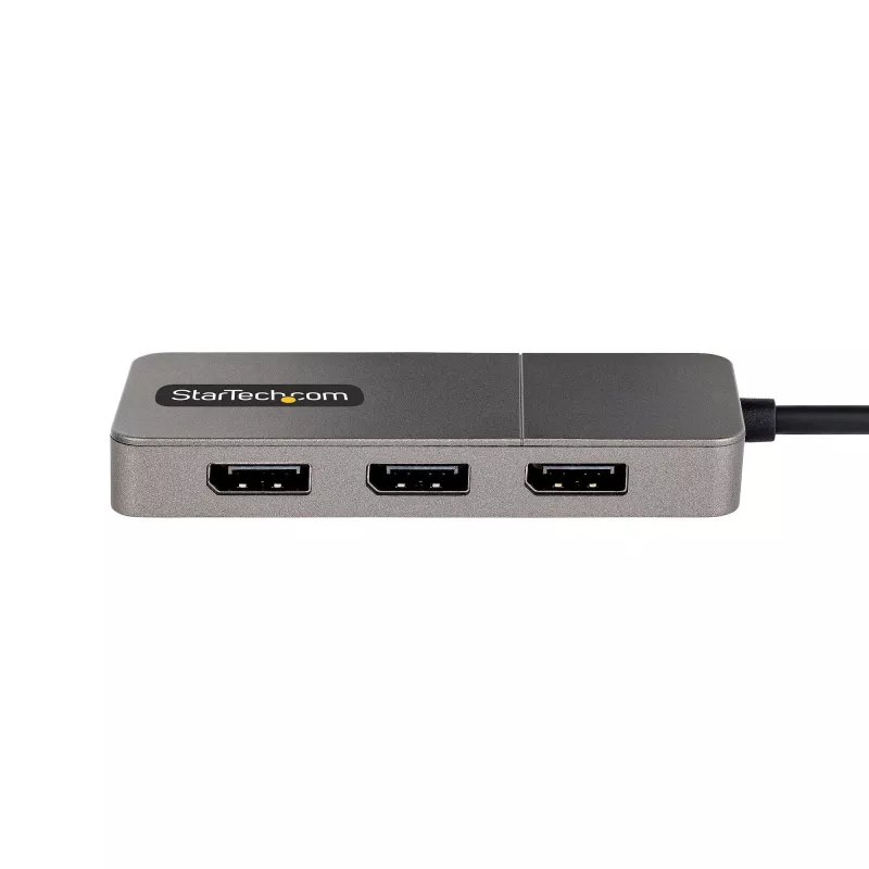 StarTech.com 3-pordiline USB-C mitme monitori adapter, USB USB-C → 3x DisplayPort 1.4 MST jaotur, kolmekordne 4K 60 Hz DP sülearvuti ekraanilaiend / jaotur, HDR, eriti pikk sisseehitatud kaabel – ainult Windows