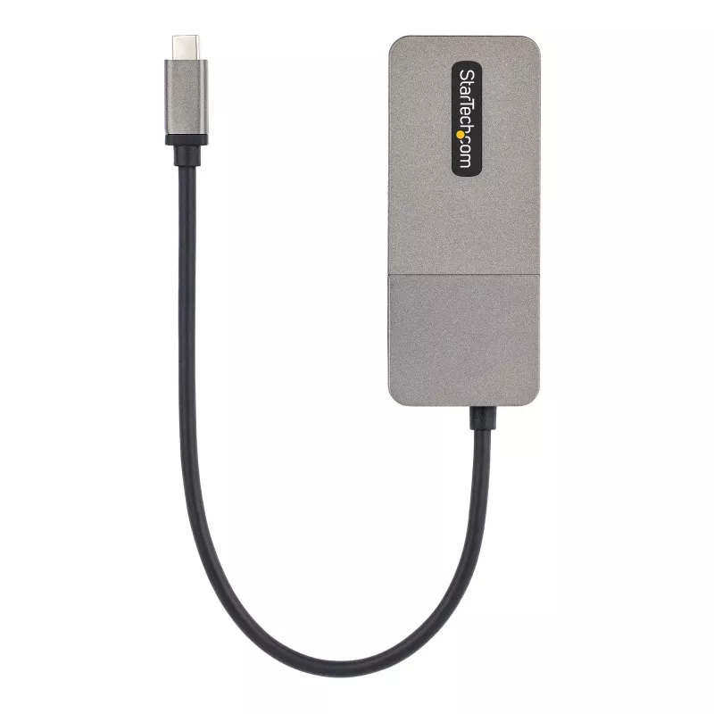 StarTech.com 3-pordiline USB-C mitme monitori adapter, USB USB-C → 3x DisplayPort 1.4 MST jaotur, kolmekordne 4K 60 Hz DP sülearvuti ekraanilaiend / jaotur, HDR, eriti pikk sisseehitatud kaabel – ainult Windows