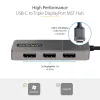 StarTech.com 3-pordiline USB-C mitme monitori adapter, USB USB-C → 3x DisplayPort 1.4 MST jaotur, kolmekordne 4K 60 Hz DP sülearvuti ekraanilaiend / jaotur, HDR, eriti pikk sisseehitatud kaabel – ainult Windows
