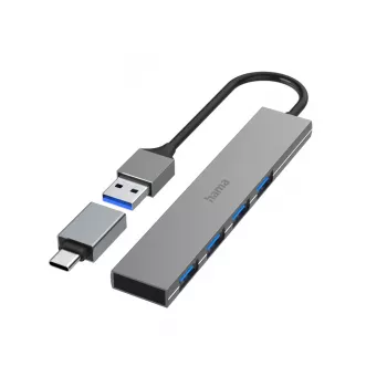Hama 00200141 liidesejaotur USB 3.2 Gen 1 (3.1 Gen 1) Type-A 5000 Mbit/s Hall