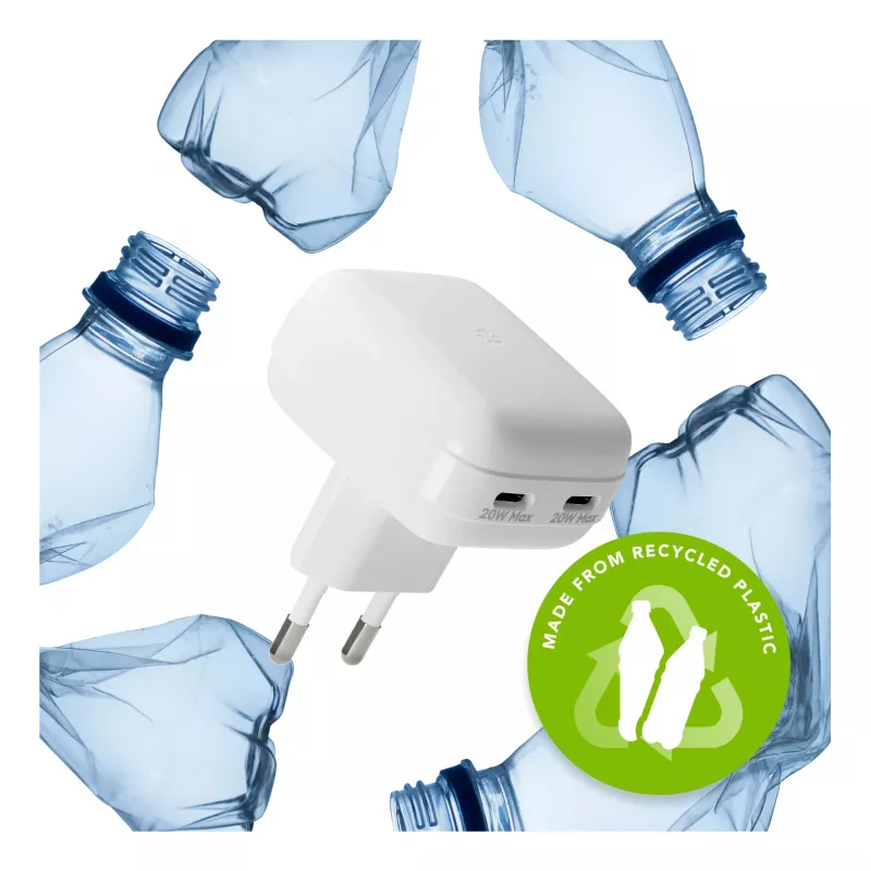 Seinalaadija d bramante re-charge Pro EU lame 2×USB-C 20W valge (siseruumides)