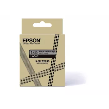 Epson matiteip – hall/must 18 mm (8 m) – LK-5ABJ, must hallil, LK, Rhino, LabelWorks LW-C410, LabelWorks LW-C610, 1,8 cm, 8 m