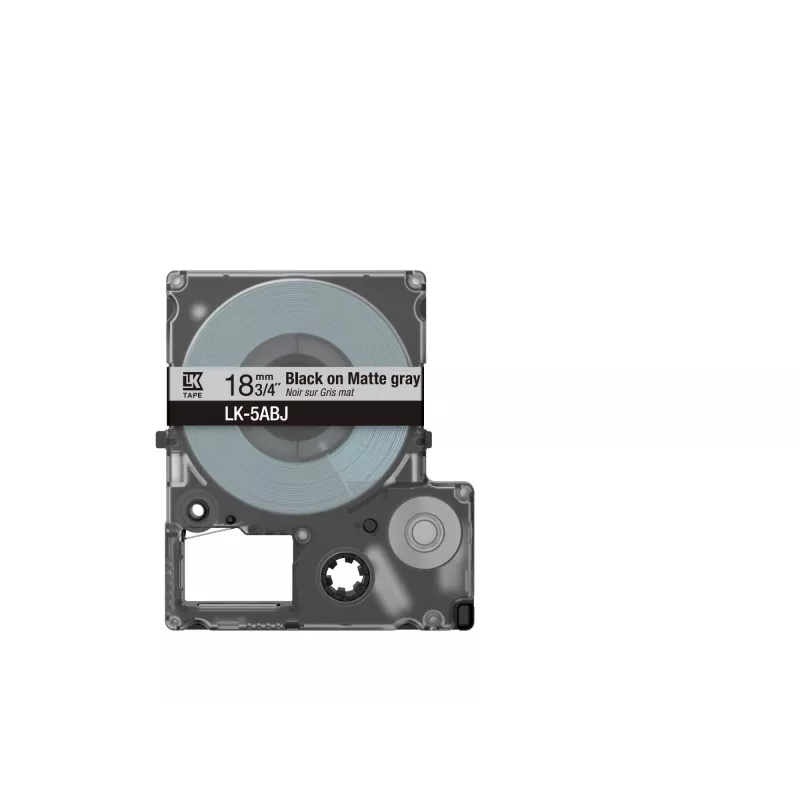 Epson matiteip – hall/must 18 mm (8 m) – LK-5ABJ, must hallil, LK, Rhino, LabelWorks LW-C410, LabelWorks LW-C610, 1,8 cm, 8 m