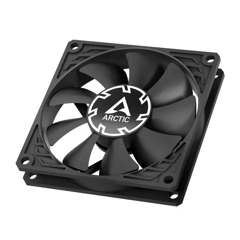 Fan Arctic P8 õhuke PWM PST 80mm madalprofiil 38,23 m³/h vedeldünaamiline laager must