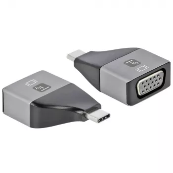 Techly IADAP USBC-VGAC USB-graafikaadapter 1920 x 1200 pikslit Must, Hõbedane
