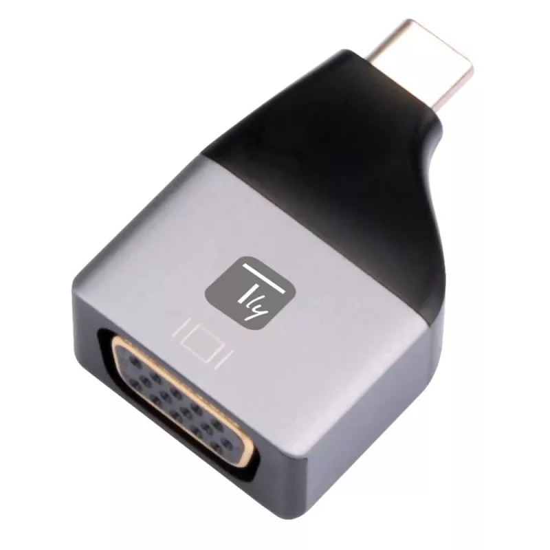 Techly IADAP USBC-VGAC USB-graafikaadapter 1920 x 1200 pikslit Must, Hõbedane